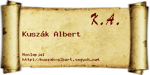 Kuszák Albert névjegykártya