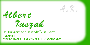 albert kuszak business card